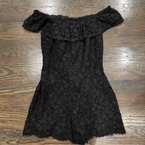 Off The Shoulder Lace Short Romper Made in Paris, France